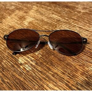 BluBlocker Aviator Sunglasses Amber Lens Black Metal Frame Model 1266